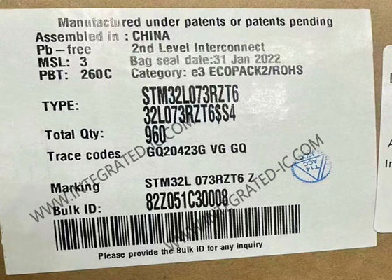 STM32L073RZT6 Microcontroller MCU Ultra Low Power ARM Microcontrollers 32MHz CPU