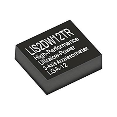 LIS2DW12TR High-Performance Ultralow-Power 3-Axis Accelerometer Sensor IC with 32-Level FIFO and 10000 g Shock Survivability