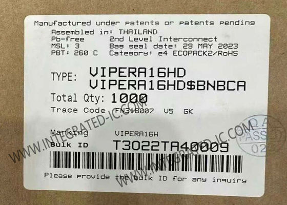 VIPERA16HD Integrated Circuit Chip with 6W High Voltage Converter 800 V Avalanche Ruggedness and 60 kHz Operating Frequency