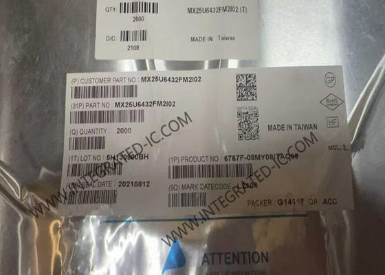 MX25U6432FM2I02 64Mbit NOR Flash Memory IC with 133 MHz SPI Interface in SOP8 Package