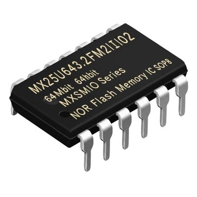 MX25U6432FM2I02 64Mbit NOR Flash Memory IC with 133 MHz SPI Interface in SOP8 Package