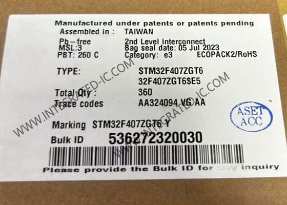 STM32F407ZGT6 32-Bit Microcontroller MCU with 168MHz ARM Cortex-M4 and 1MB Flash Memory in LQFP144 Package