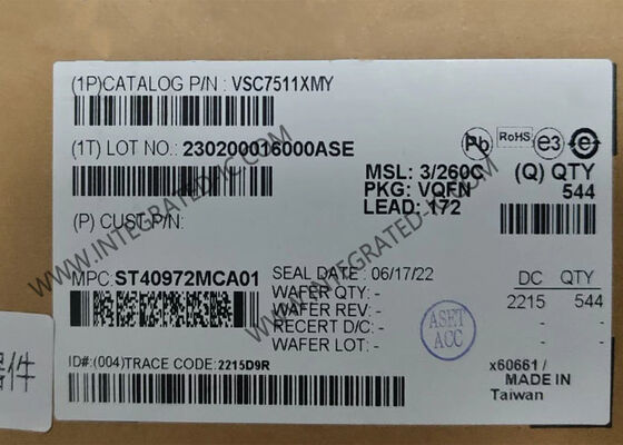 Ethernet IC VSC7511XMY 1.2V 4-Port Layer-2 Gigabit Ethernet Switches VQFN-172