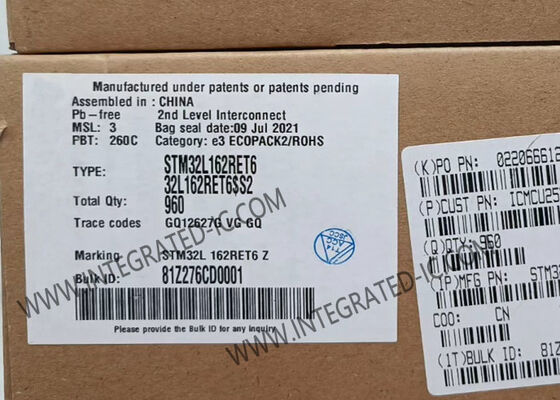 STM32L162RET6 Microcontroller MCU with 32MHz ARM Cortex-M3, 512KB Flash Memory, and 51 I/O Pins