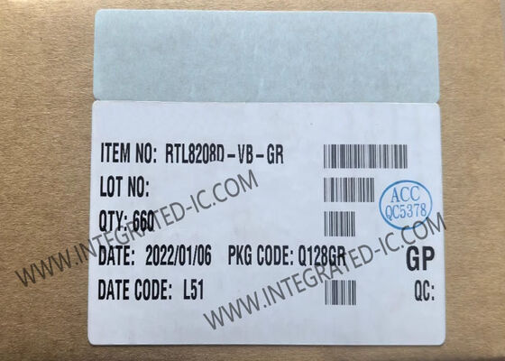 RTL8208D-VB-GR Ethernet IC Octal-Channel 8-Port 10/100Mbps Ethernet Transceiver with RS8MII Interface