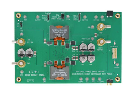 DC2798A Embedded Solutions LTC7841 Dual-Phase Synchronous Boost Controller Demonstration Circuit