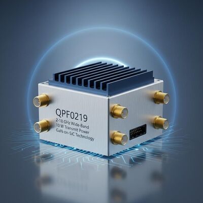 QPF0219 Wireless Communication Module 2-18 GHz Wide-Band 10 Watt Transmit Power with GaN-on-SiC Technology