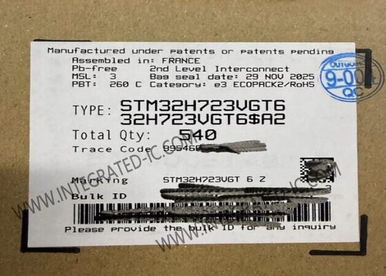 STM32H723VGT6 Microcontroller ARM Cortex-M7 MCU 550MHz 1MB FLASH 80 GPIO LQFP-100 IC