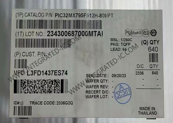 PIC32MX795F512H-80I/PT Microcontroller MCU 32-Bit 80MHz PIC32MX Microcontroller