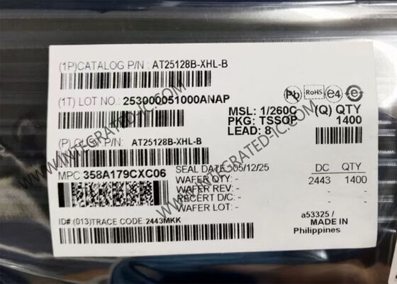 AT25128B-XHL-B 128Kbit SPI Serial EEPROM Memory IC Chip 1.8V to 5.5V TSSOP-8