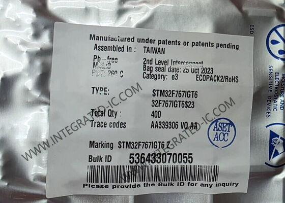 216MHz Integrated Circuit Chip STM32F767IGT6 32-Bit Microcontroller IC 176-LQFP