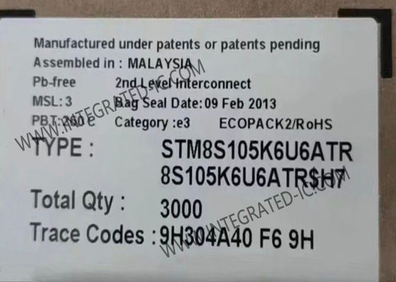 STM8S105K6U6ATR Microcontroller MCU 16MHz Mainstream Access Line 8-Bit MCU UFQFN-32