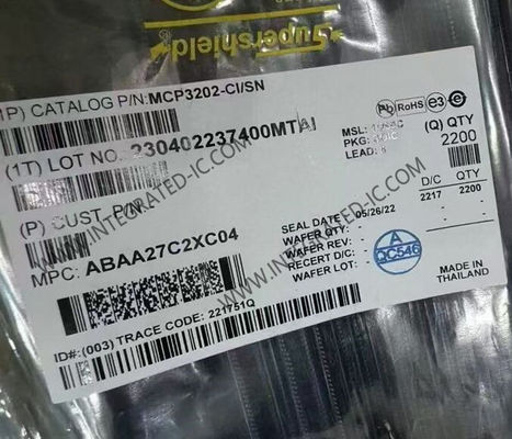 MCP3202-CI/SN Integrated Circuit Chip 12-Bit 100kSPS Dual Channel Analog To Digital Converters