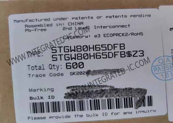 STGW80H65DFB Integrated Circuit Chip Trench Gate Field-Stop 650V 80A High Speed HB Series IGBT Transistors