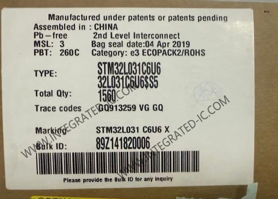 STM32L031C6U6 Microcontroller MCU 32-Bit MCU 32KB Flash ARM Microcontrollers UFQFN48