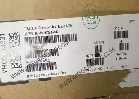 BCM54219SB0IMLG Ethernet IC Single Port Dual Media GPHY QFN64 Ethernet Transceiver
