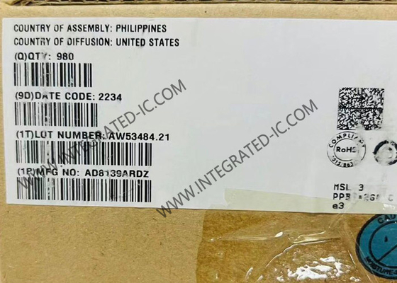 AD8139ARDZ Integrated Circuit Chip Low Noise Rail-to-Rail Differential ADC Driver